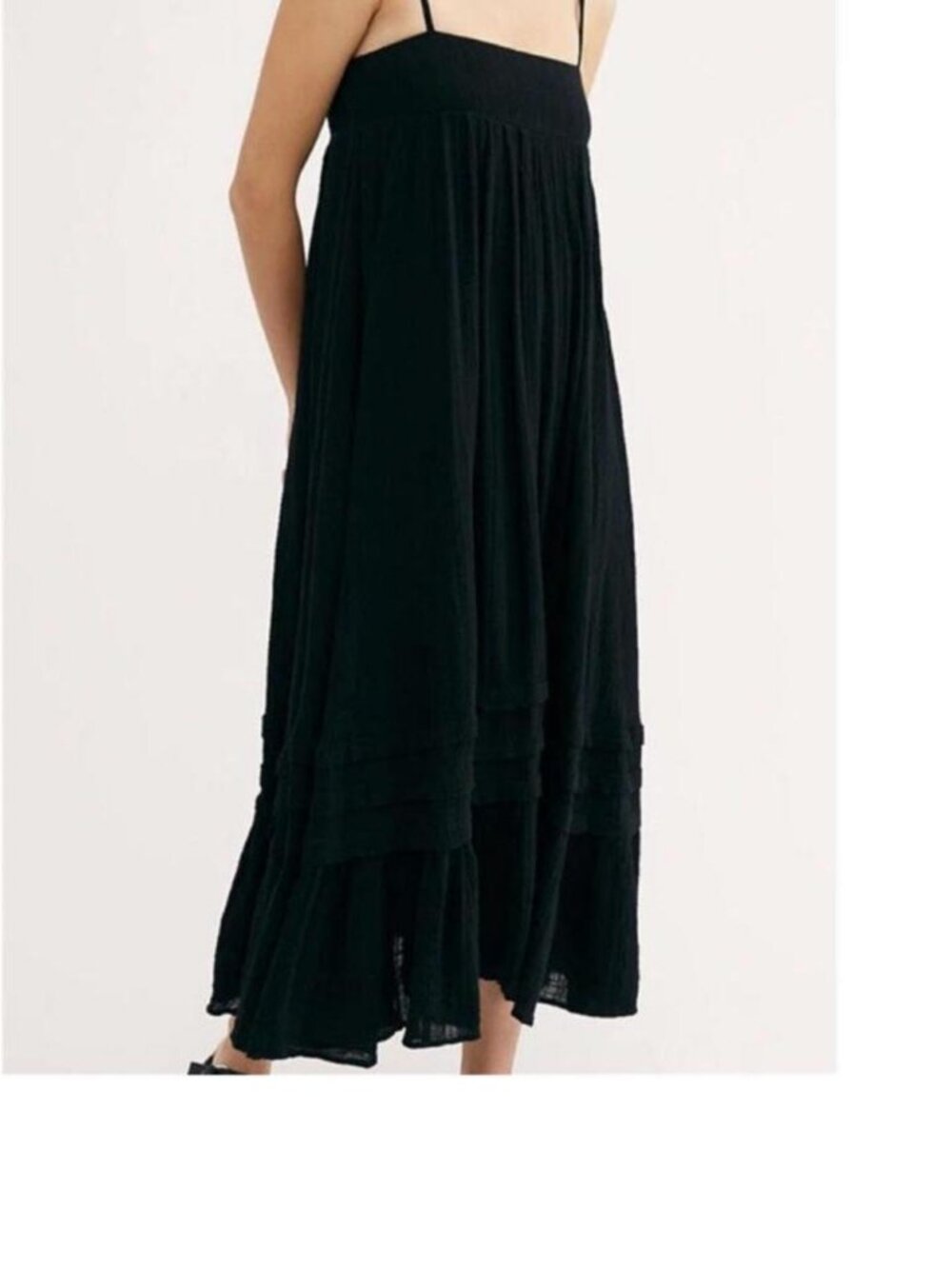 Free People FP One Santorini Gauze Maxi Dress XS Black Green